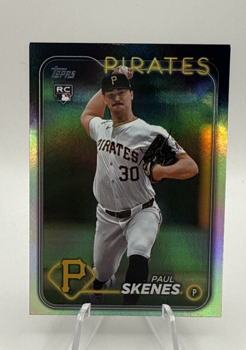 PAUL SKENES #US100 2024 TOPPS UPDATE SERIES ROOKIE RAINBOW FOIL RC 