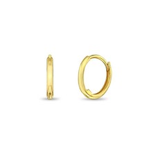 14k Yellow Gold Classic 7mm Polished Endless Hoop Earrings For Babies, Toddle...