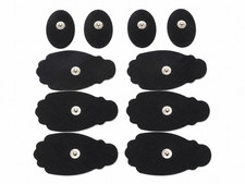10 ELECTRODE PADS 5 PAIRS MULTIPLE SIZES REUSABLE SELF-ADHESIVE SNAPON