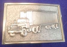 Vintage Semi Truck Belt Buckle Mack Trucker 18 Wheeler