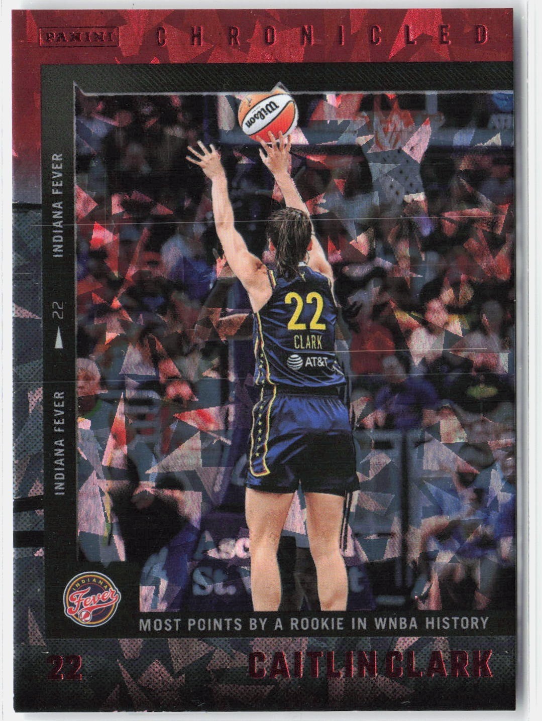 2025 Panini Caitlin Clark Chronicled #12 Caitlin Clark Red Cracked Ice