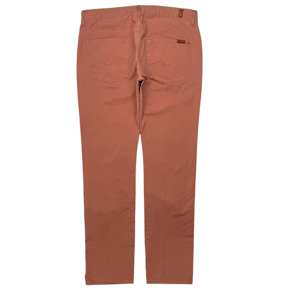 Pantalones chinos 7 For All Mankind para hombre talla 36x33 rectos coral óxido algodón Foto 2 de 4