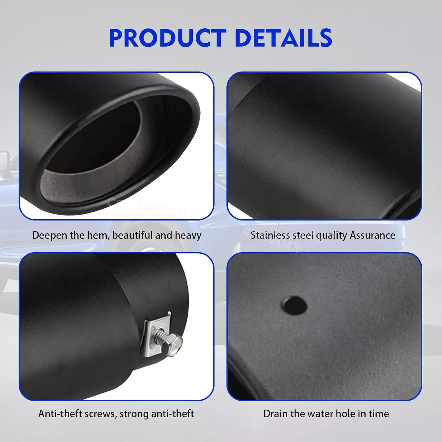2Pcs Black Tone Exhaust Pipe Tail Muffler Tip 1.5"to2.1" For 2004 Acura NSX