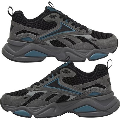Reebok Charge Run Mens 8 Running Shoes Gray Blue Black Lightweight Sneakers