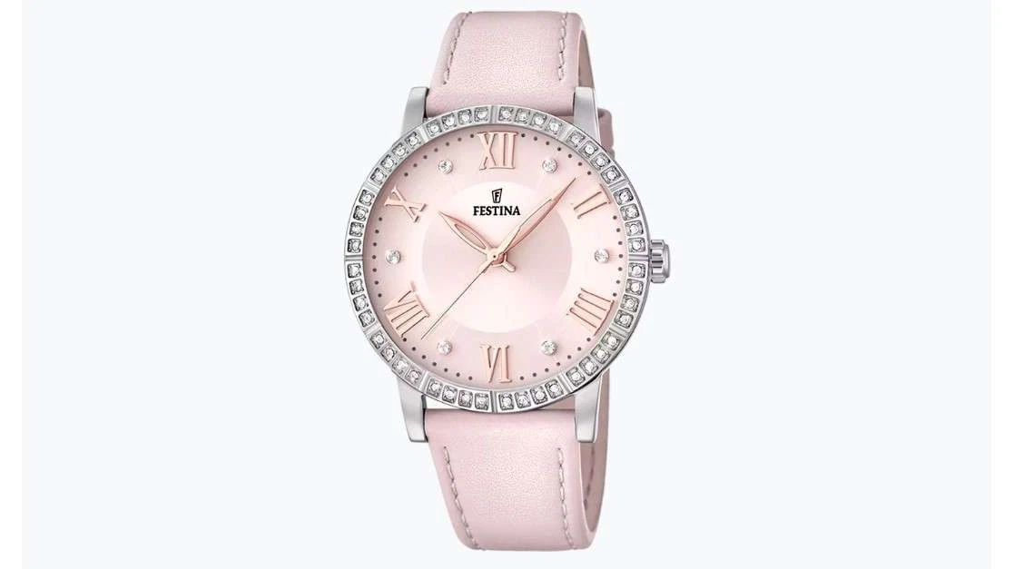 Festina Orologio Donna Analogico Cinturino in Pelle Blu - Quarzo - Vetro minerale alta resistenza - Elegante classico vintage F20691/4