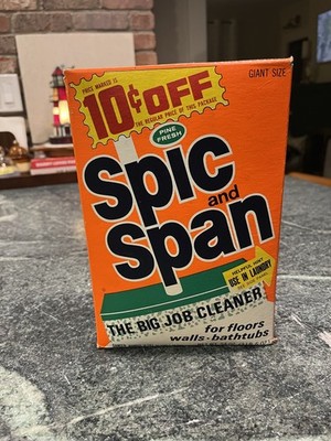 Vintage Spic And Span Floor Cleaner 1/3 Used 54 Oz Pine Fresh