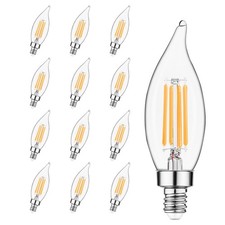 E12 Candelabra Bulb 60 Watt Equivalent, Dimmable Chandelier Light Bulbs 2700K...