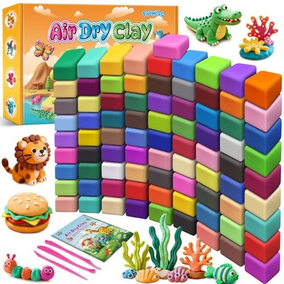 Dry Clay 82 Colors, Modeling Clay Set with 3 Sculpting Tools, Arts Crafts Gif...