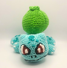 Handmade Crochet Bulbasaur Plush Amigurumi Pokemon Stuffed Animal Toy