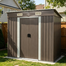 6x4 FT Metal Storage Shed Tool Shed w/Vents Lockable Doors for Outdoor Garden
