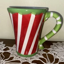 California Pantry Green And Red Christmas Stripes  Coffee Mug 2012 