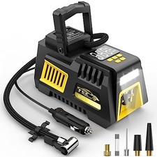 Portable Tire Inflator Digital Air Compressor 12V DC Tire Air Pump Car Yellow