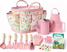 Kids Gardening Set Garden Tools with Tote Bag, Watering Can,