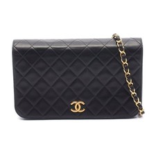 Chanel Lambskin Matelasse Shoulder Bag Women Black One Size 679023