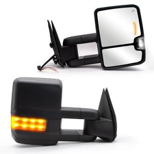 Pair Tow Mirrors Power Heated Turn Signal For 99-01 Chevy Silverado Gmc Sierra