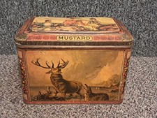 Antique Colman's Mustard Tin The Stag At Bay By Sir Edwin Landseer The Wounded H