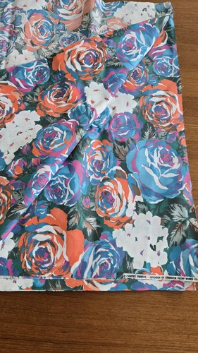 Türkis korallenblau lila Crantex Stoff Cranston Quilt Baumwolle 42"x 6 Yds ungeschnitten Neu aus altem Lagerbestand - Bild 1 von 4