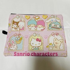 Sanrio Characters Flat Pouch w/ Rare Characters, Hello Kitty, MINT