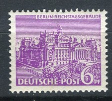 GERMANY BERLIN; 1949 early Buildings issue MINT MNH Unmounted 6pf. value