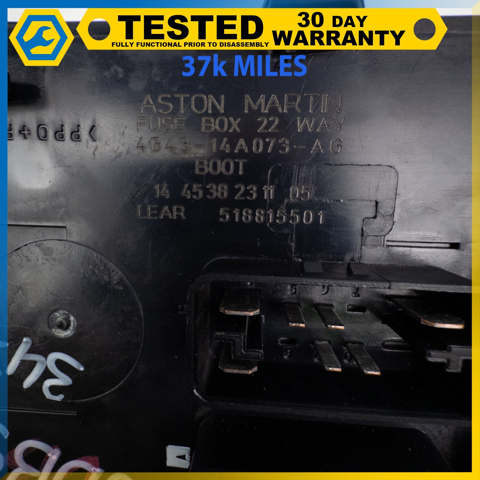 05-12 ASTON MARTIN DB9 DBS REAR TRUNK FUSE BOX RELAY JUNCTION OEM
