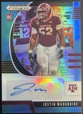 Justin Madubuike 2020 Prizm Draft Picks Carolina Blue Prizm Rookie Auto /30 #177