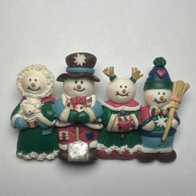 House of Lloyd Christmas Snowman Family Pin Brooch 2001 Holiday