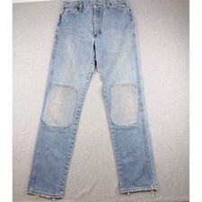 Vintage Wrangler Mens Made in USA Light Wash Knee Patch Denim Jeans 30x31.5