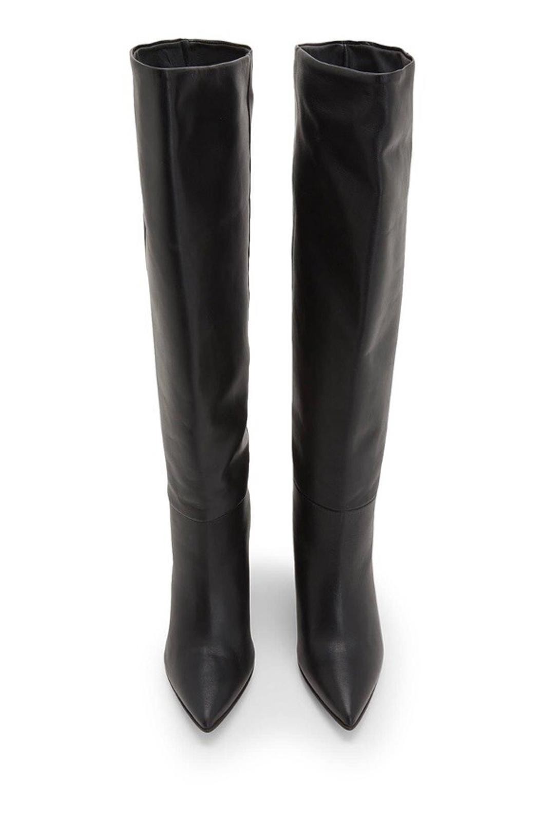 8 By Yoox Genuine Leather Pointed Toe Wedge Tall  Boots Sz38/7lUSA Made In Italy image 4