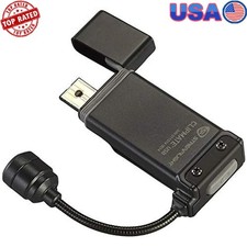 70 Lumen Usb Rechargeable Clip On Light Battery W/ White Red Leds Portable New