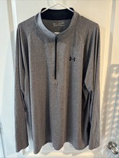 Under Armour Men's Quarter Zip Size 3XL Grey Loose Fit, Heat Gear