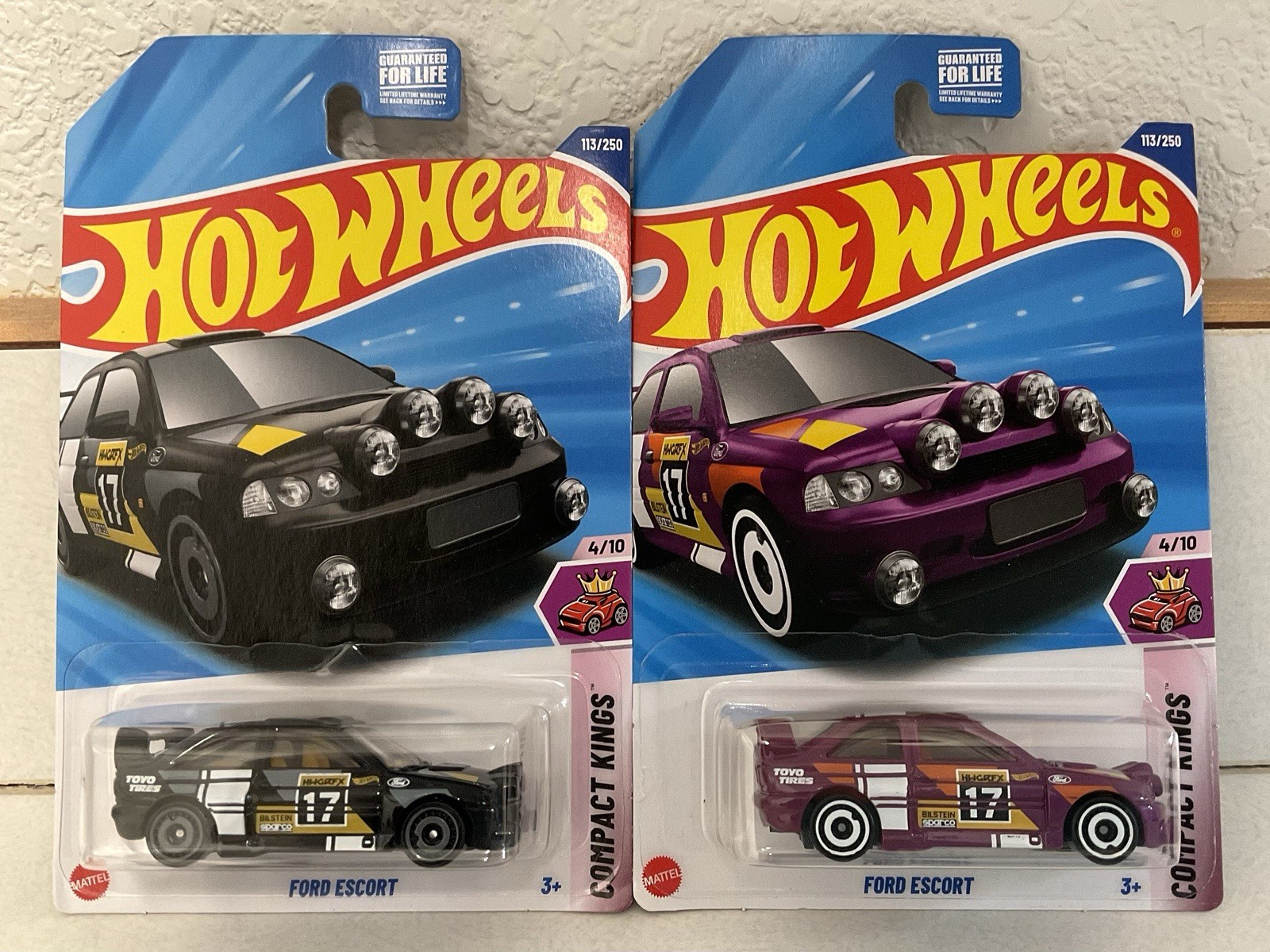 Hot Wheels Ford Escort (113/250) BLACK/PURPLE - Compact Kings  [LOT OF 2]
