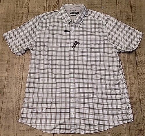 Nautica Stretch Mens 2XL Button Down Plaid Poplin Short Sleeve Lot Of 2 NWT - Picture 6 of 18