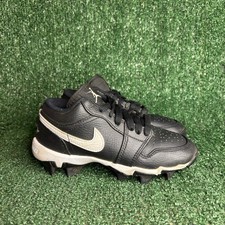 Jordan 1 Low MCS Baseball Cleat Fastflex Sporty Athletic Shoe Black Kids Sz 13C