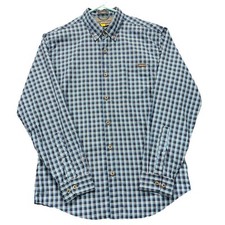Eddie Bauer Travex Shirt Mens M Button Down Plaid Classic Fit Long Sleeve Blue