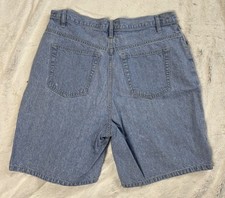 Vintage 90s Denim Utility Shorts 32 High Waist WOMENS Minimalist Medium Wash