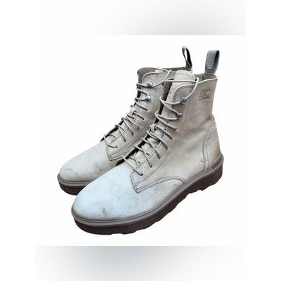 Sorel Hi-Lane women  size 11 Men's Light Cream Leather Lace-Up Boots