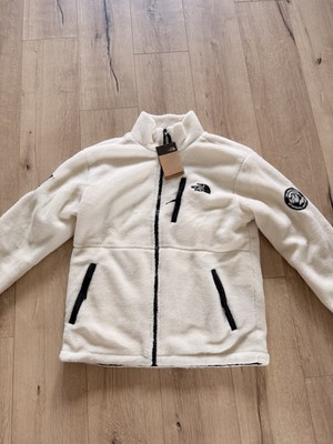 The North Face Herren Fleecejacke Weiß Gr. L Baumwolle Stehkragen Reißverschluss