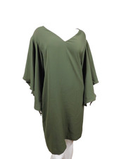 Lauren Ralph Lauren Ruffle Sleeve Yaira Green Cocktail Dress SZ 16