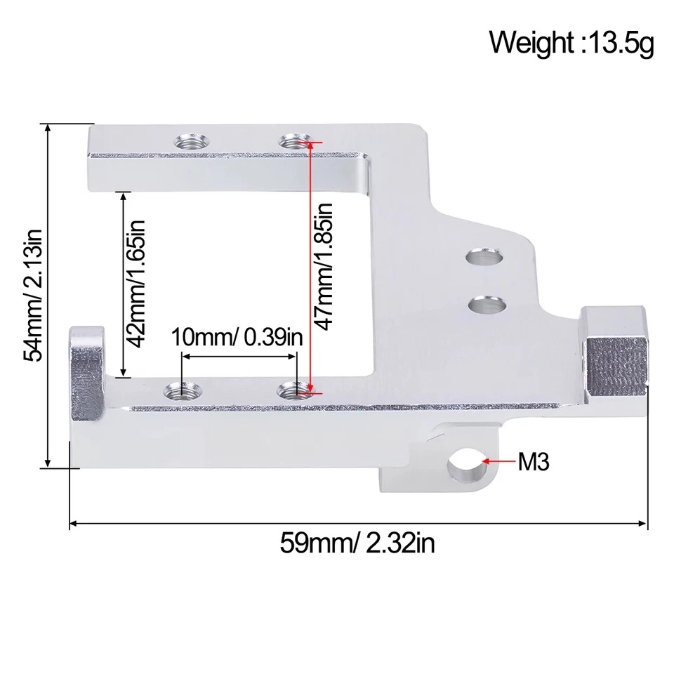 Aluminum Servo Mount Bracket for 1/10 RC Vanquish VS4-10 Phoenix F10 F10T Axle - Image 2 of 4