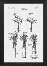 Toilet Patent Framed Wall Art Poster Canvas Print Picture