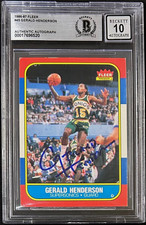 Gerald Henderson Signed 1986-87 Fleer Card #45 Beckett 17696520 Auto 10