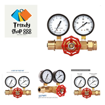 #ad Water Pressure and Flow Gauge Assembly Dual Measurement for Pressure 0 160 ... $62.99