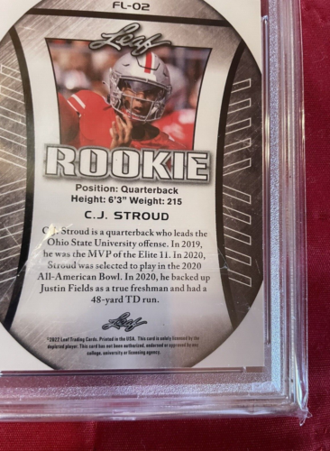2022 C.J. Stroud Texans Ohio State Leaf PSA Gem MT 10 Special Release RC Flag - Picture 6 of 6