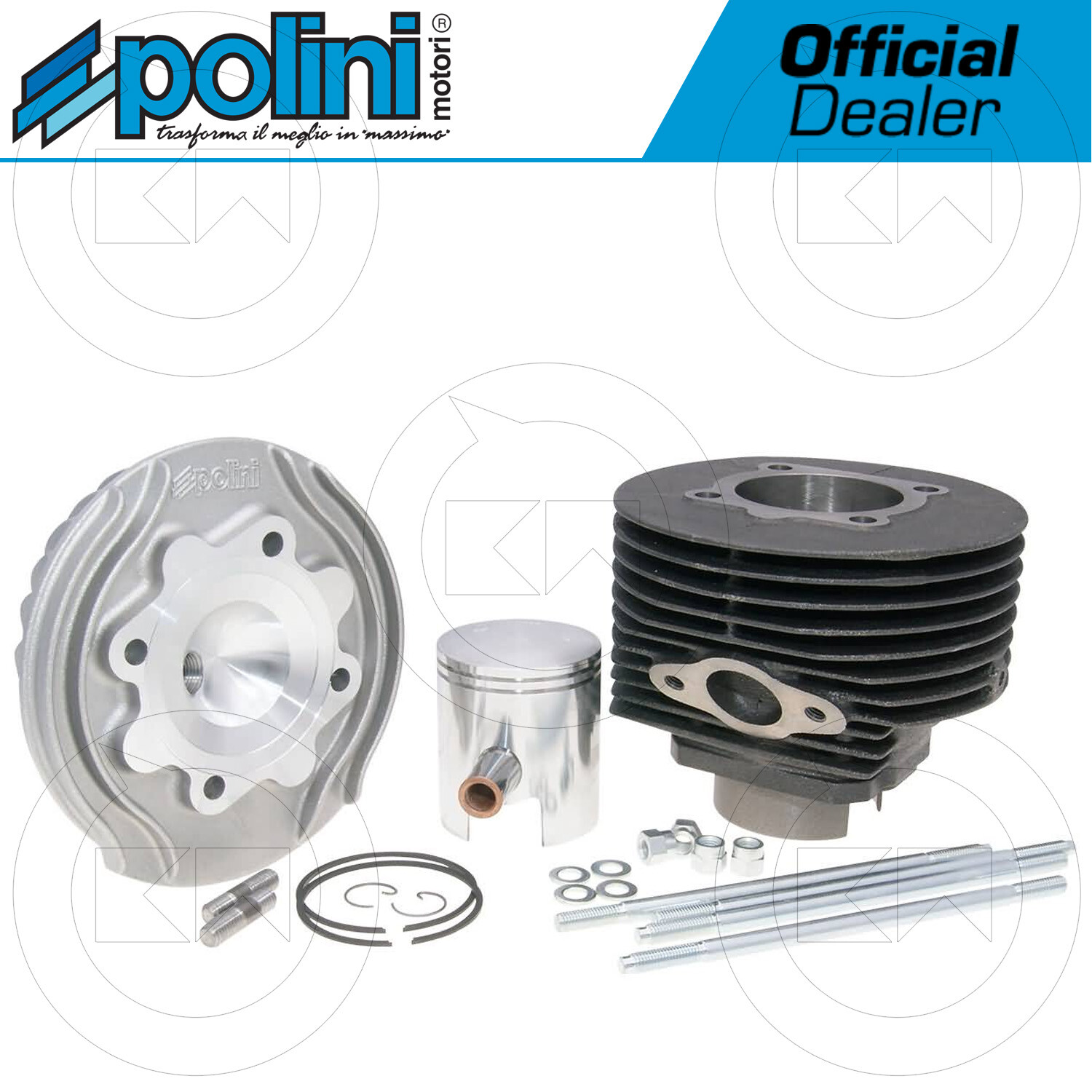 140.0050/R GRUPPO TERMICO CILINDRO 130cc POLINI TESTA RACING VESPA 125 PRIMAVERA