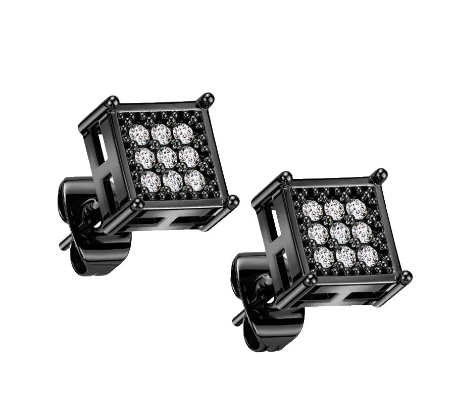 Black Rhinestone Surgical Steel Fashion Jewelry