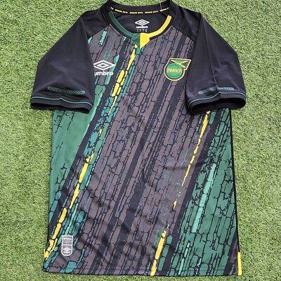 Umbro Jamaica Away 21-22 Men's Soccer Jersey Black-Green-Gold | eBay