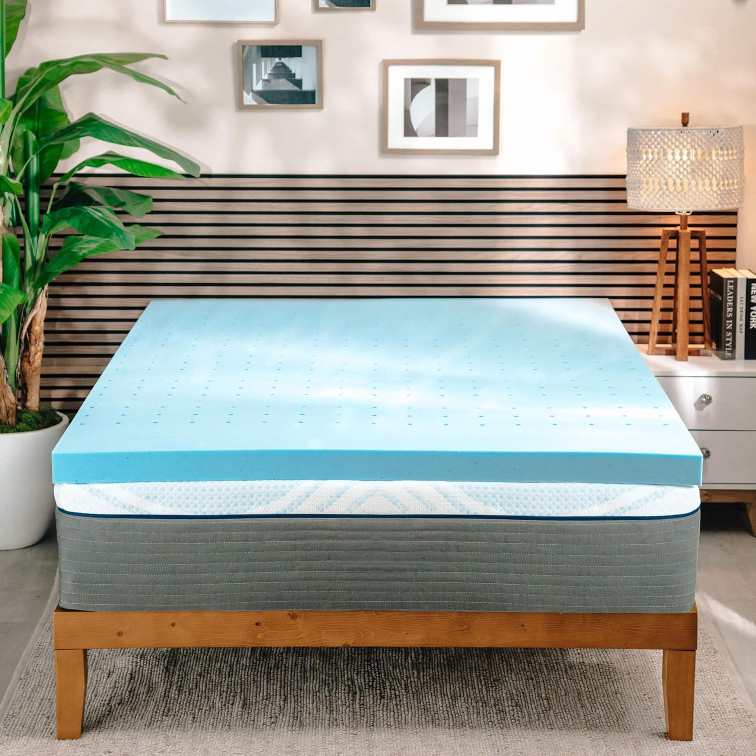Memory Foam Mattress Topper, 3 Inch Twin Mattress Topper for Bed, Ventilated Des