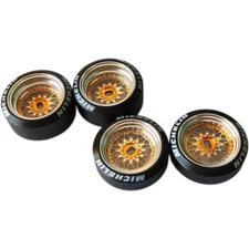 4Pcs MINIZ RC Drift Car Wheels Tire Set MINIQ AWD HGD1MINI Z XRX Metal Wheel Hub