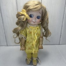 Vintage 11.5 1975 Vernon Seeley Blonde Doll With Yellow Dress
