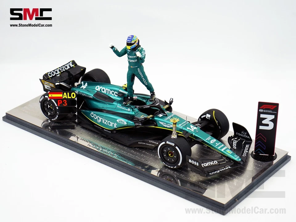 Aston Martin F1 AMR23 #14 Fernando Alonso Saudi Arabian 2023 Spark 1:18 Figure - Image 4 of 4